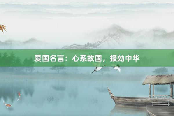 爱国名言：心系故国，报効中华